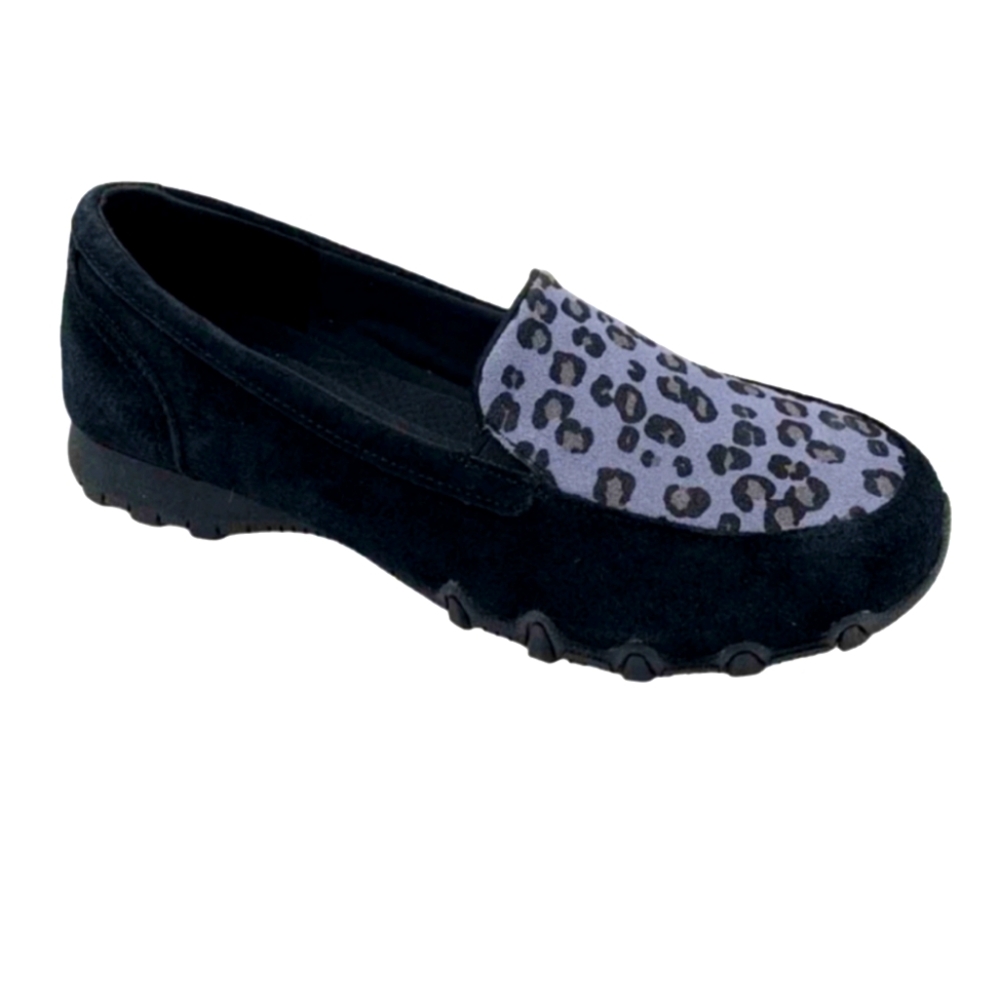 SKECHERS BIKERS MC RELAXED FIT LEOPARD LOAFERS FIERCE INSTINCT 7.5